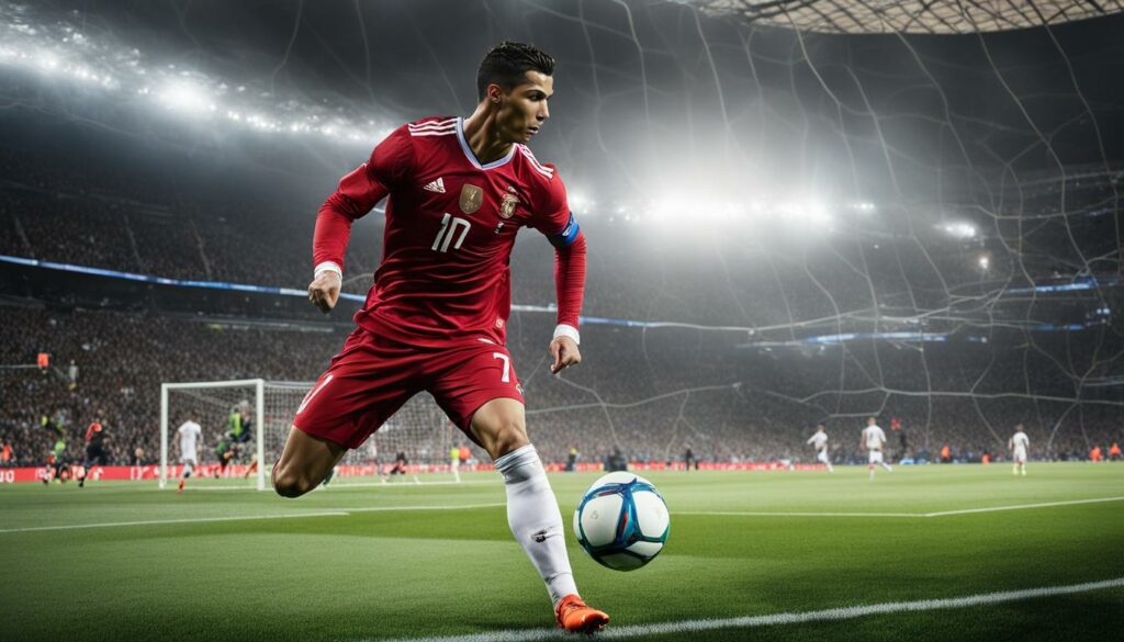 image of Cristiano Ronaldo playing the ball - Cristiano Ronaldo is a legendary soccer forward